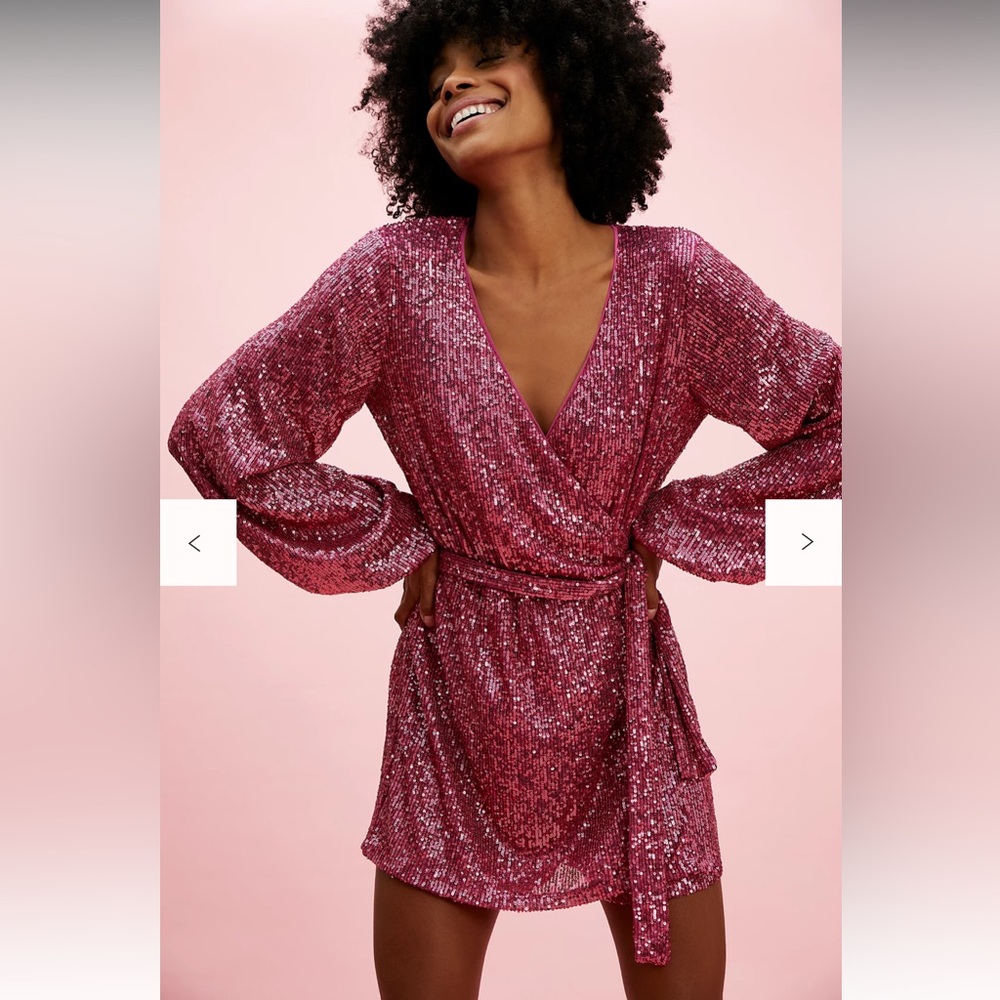 Free People Pink Christa Sequin Romper